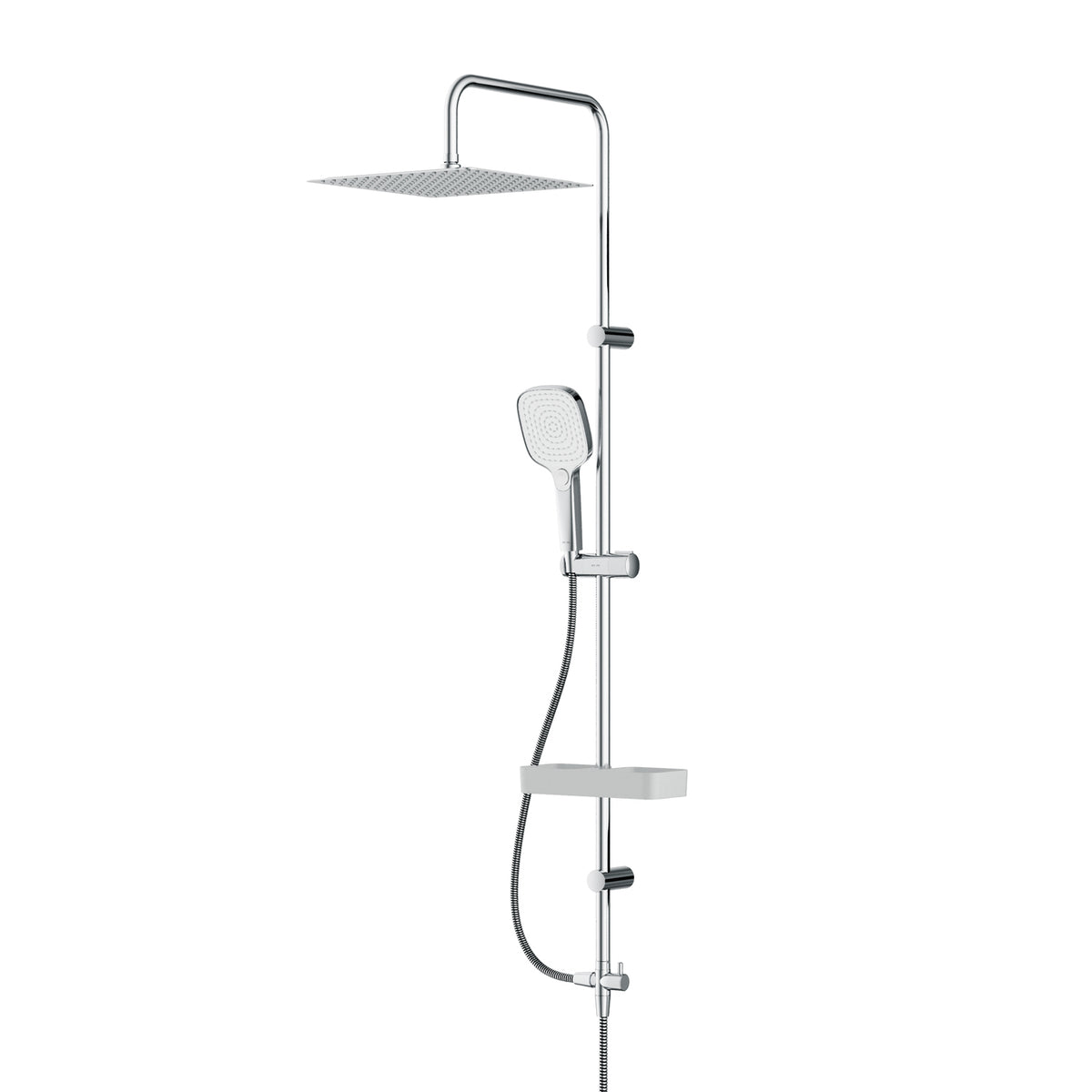 Système de douche ludique avec douche à effet pluie et étagère de douche–F078X203