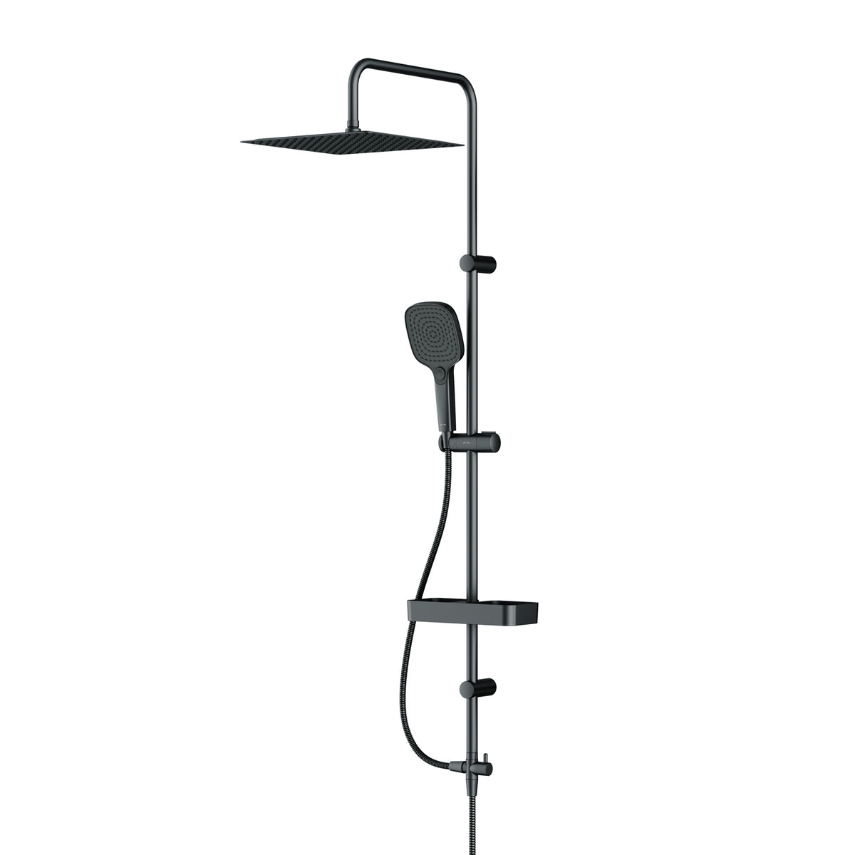 Duschsystem Play mit Regendusche und Duschablage, Schwarz – F078X222