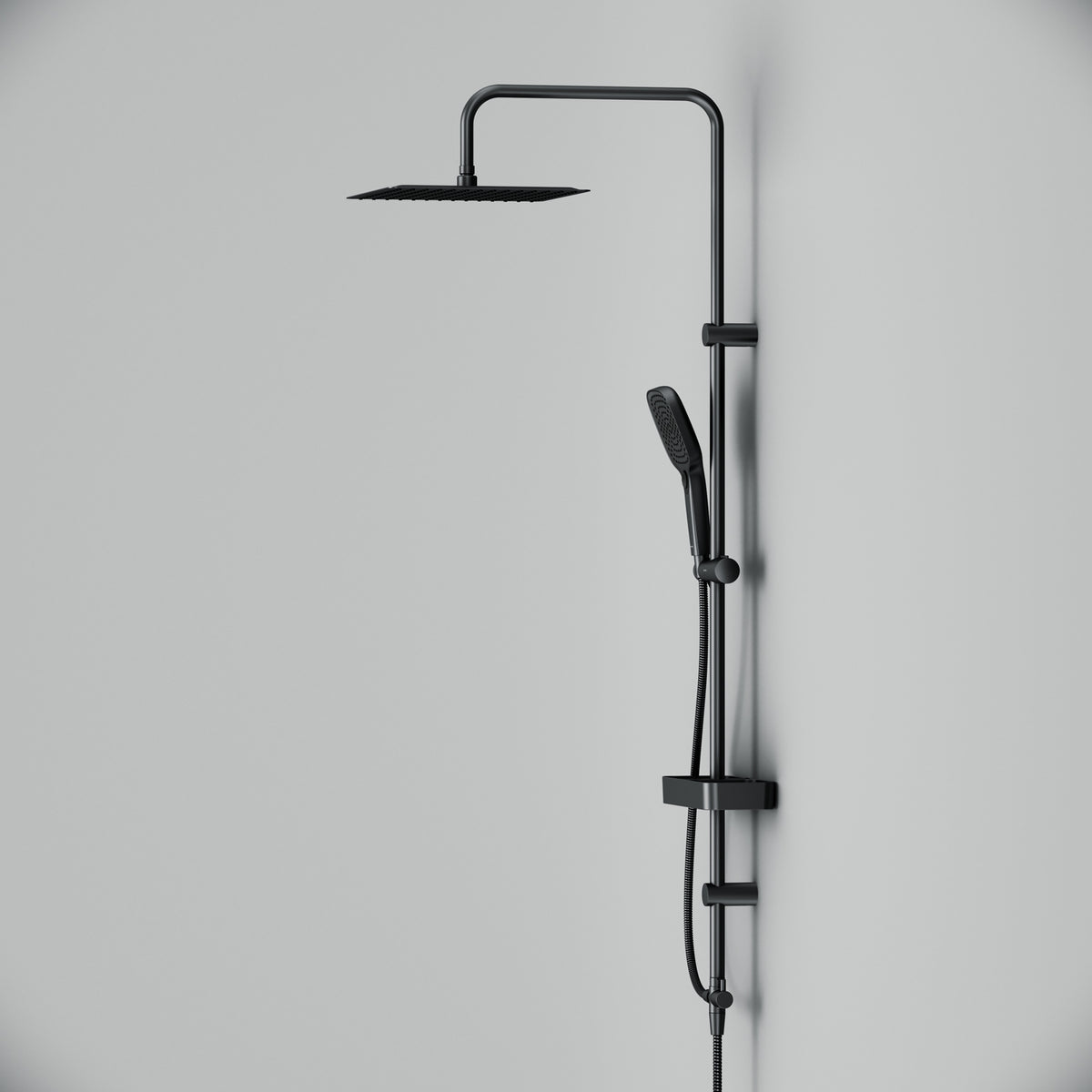 Duschsystem Play mit Regendusche und Duschablage, Schwarz – F078X222