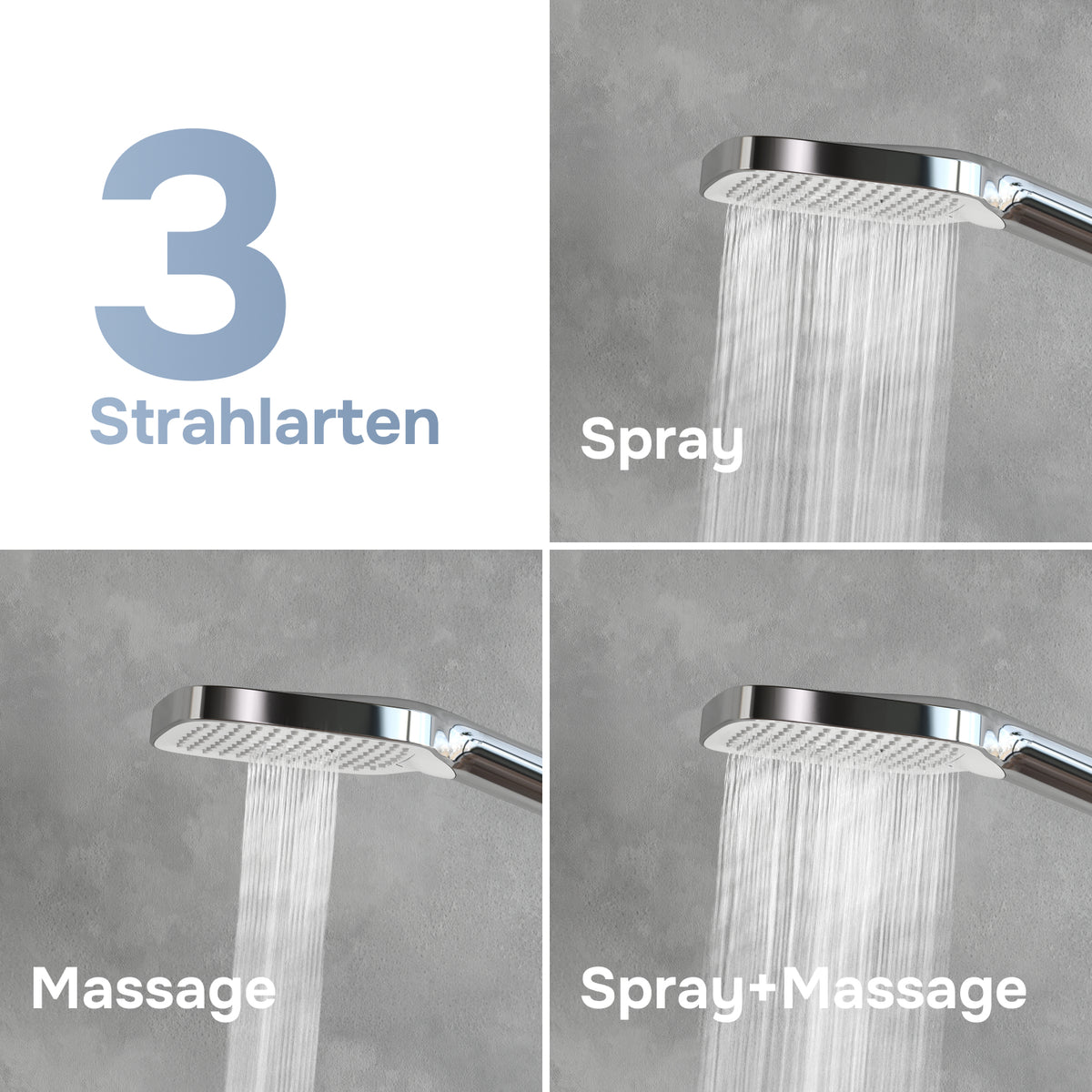 Duschsystem Play mit Thermostat und Regendusche – F078X400