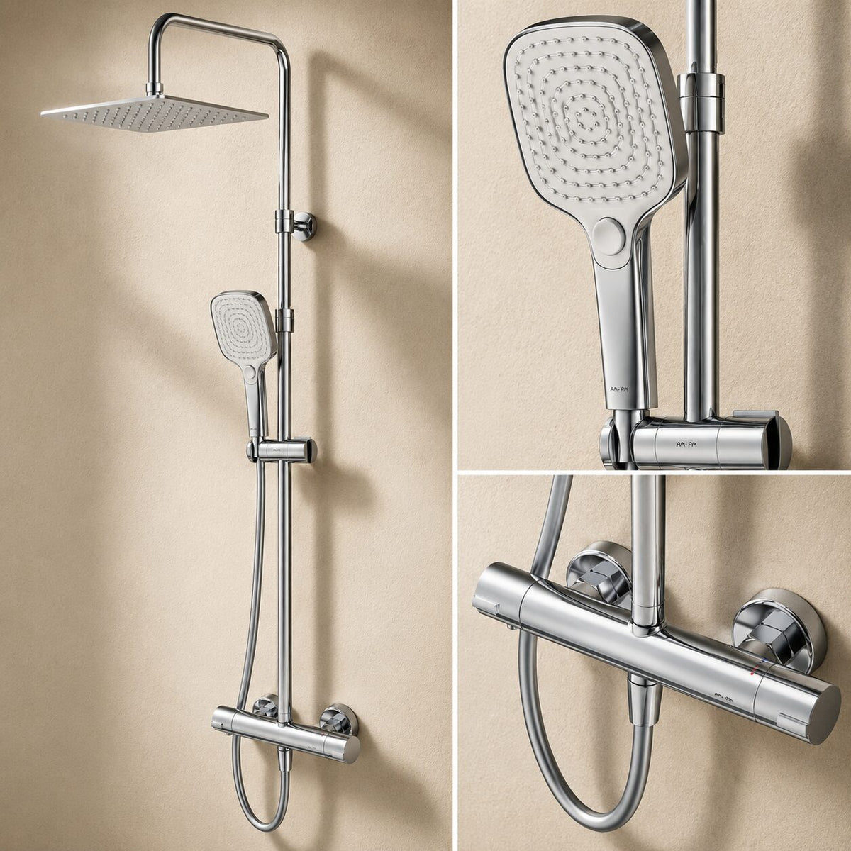 Duschsystem Play mit Thermostat und Regendusche – F078X400