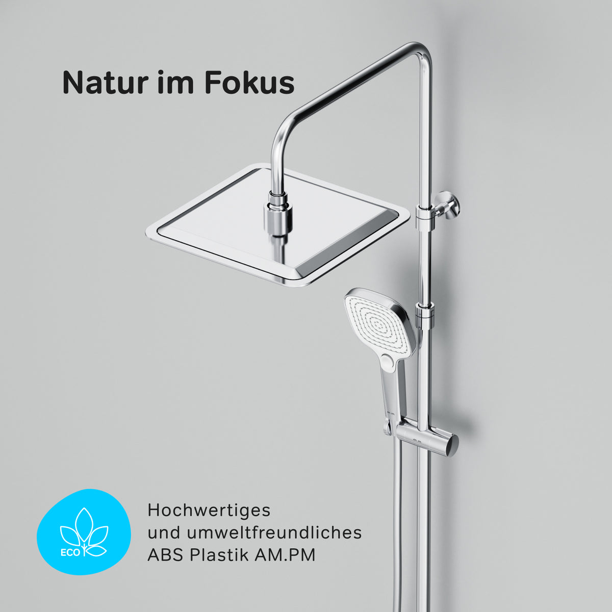 Système de douche Play avec thermostat et douche à effet pluie–F078X400