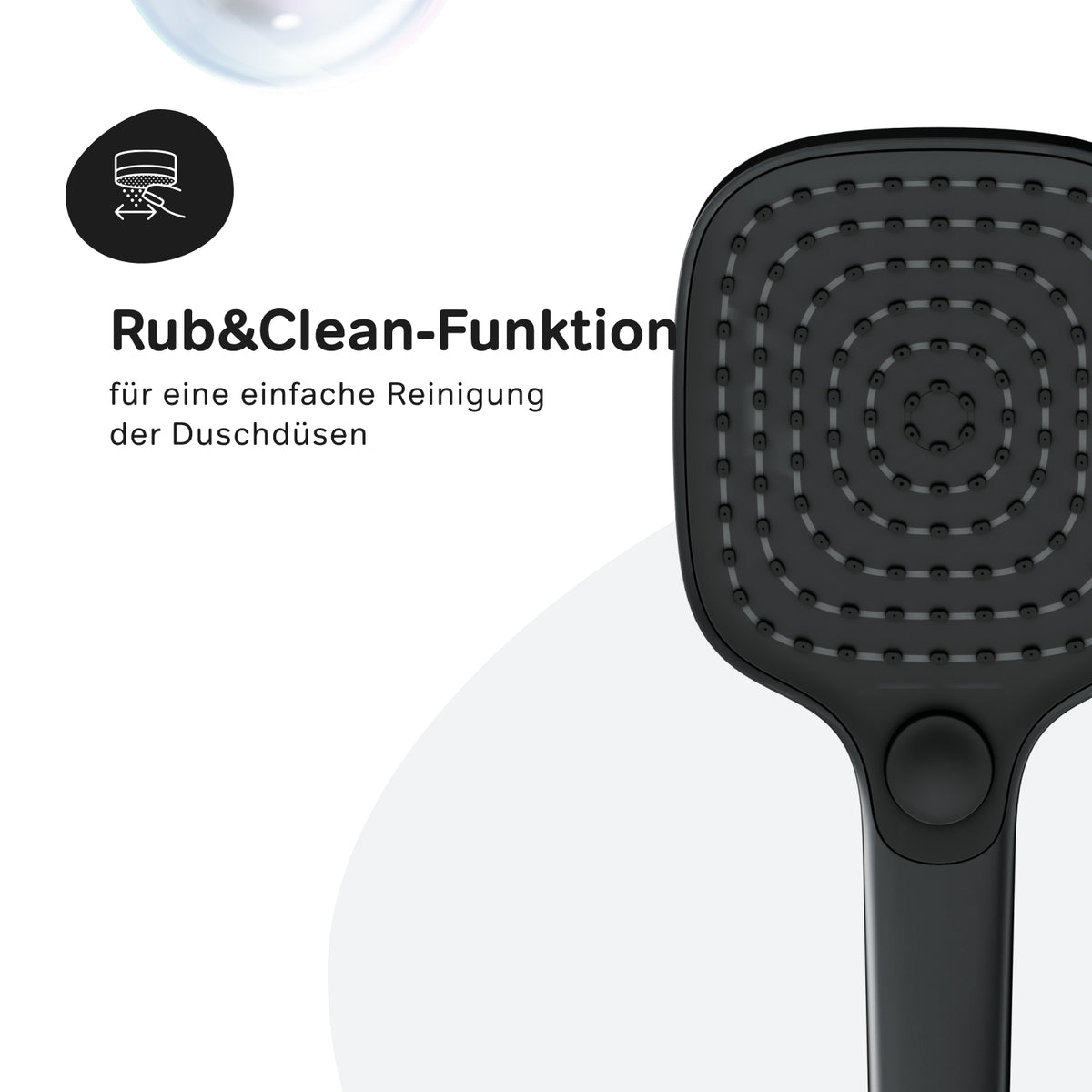 Système de douche Play avec thermostat et pommeau de douche effet pluie, noir–F078X422