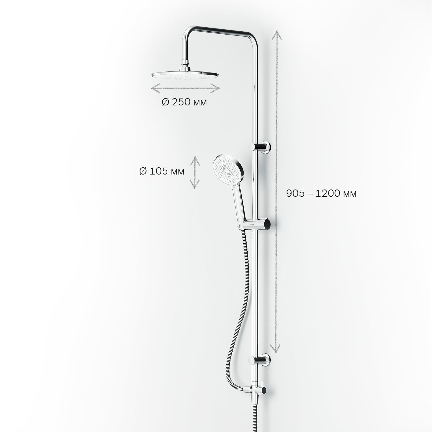 Système de douche F078Y000 Ensemble de douche à effet pluie avec colonne de douche