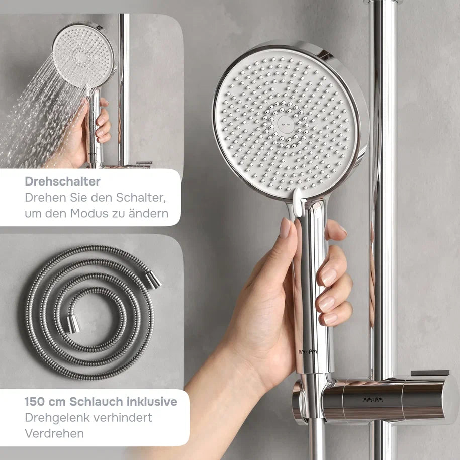 Duschsystem Play mit Thermostat und Regendusche – F078Z400