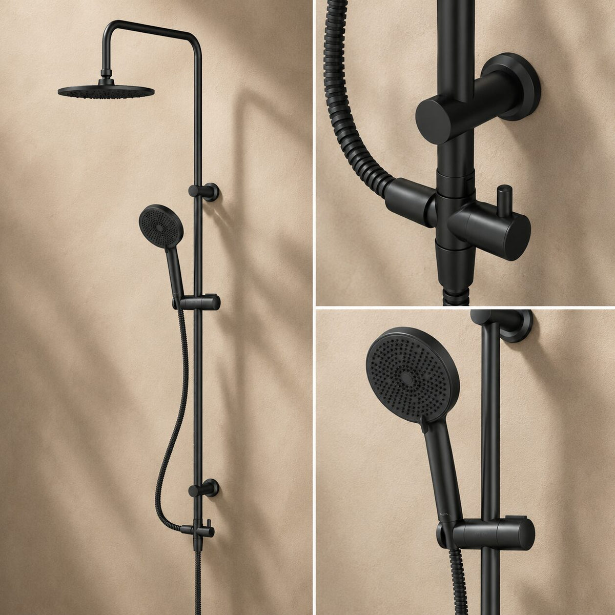 Duschsystem Play mit Regendusche, Schwarz – F078Y022