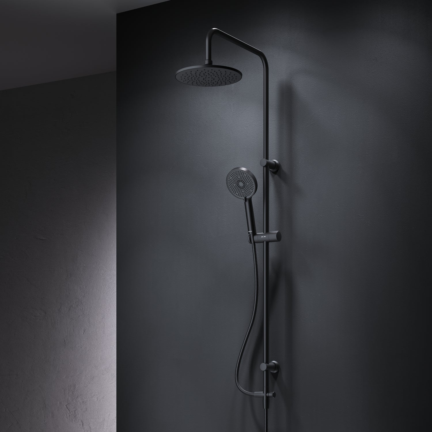 F078Y022 Duschsystem Play Regendusche set Duschsäule Schwarz
