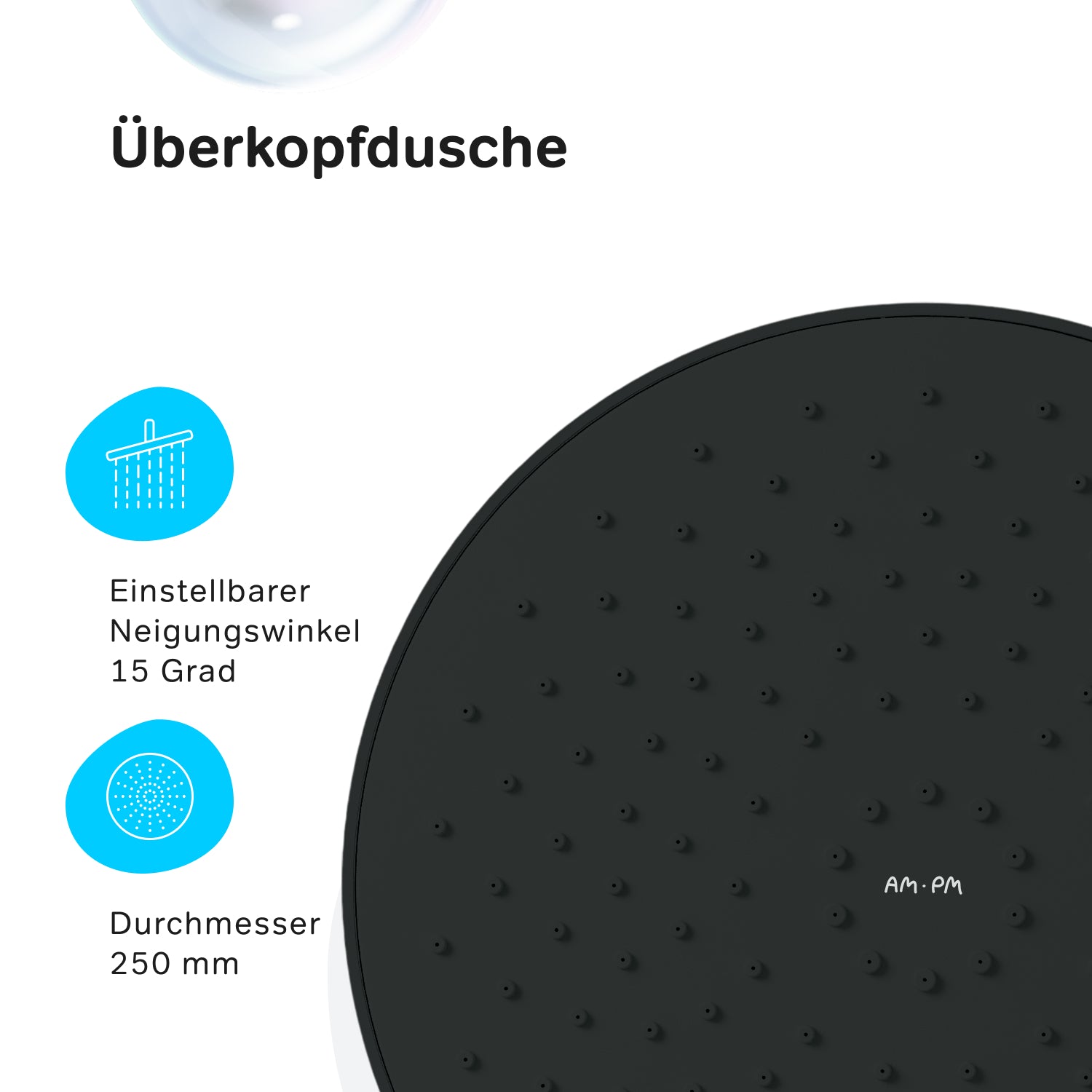 F078Y022 Duschsystem Play Regendusche set Duschsäule Schwarz