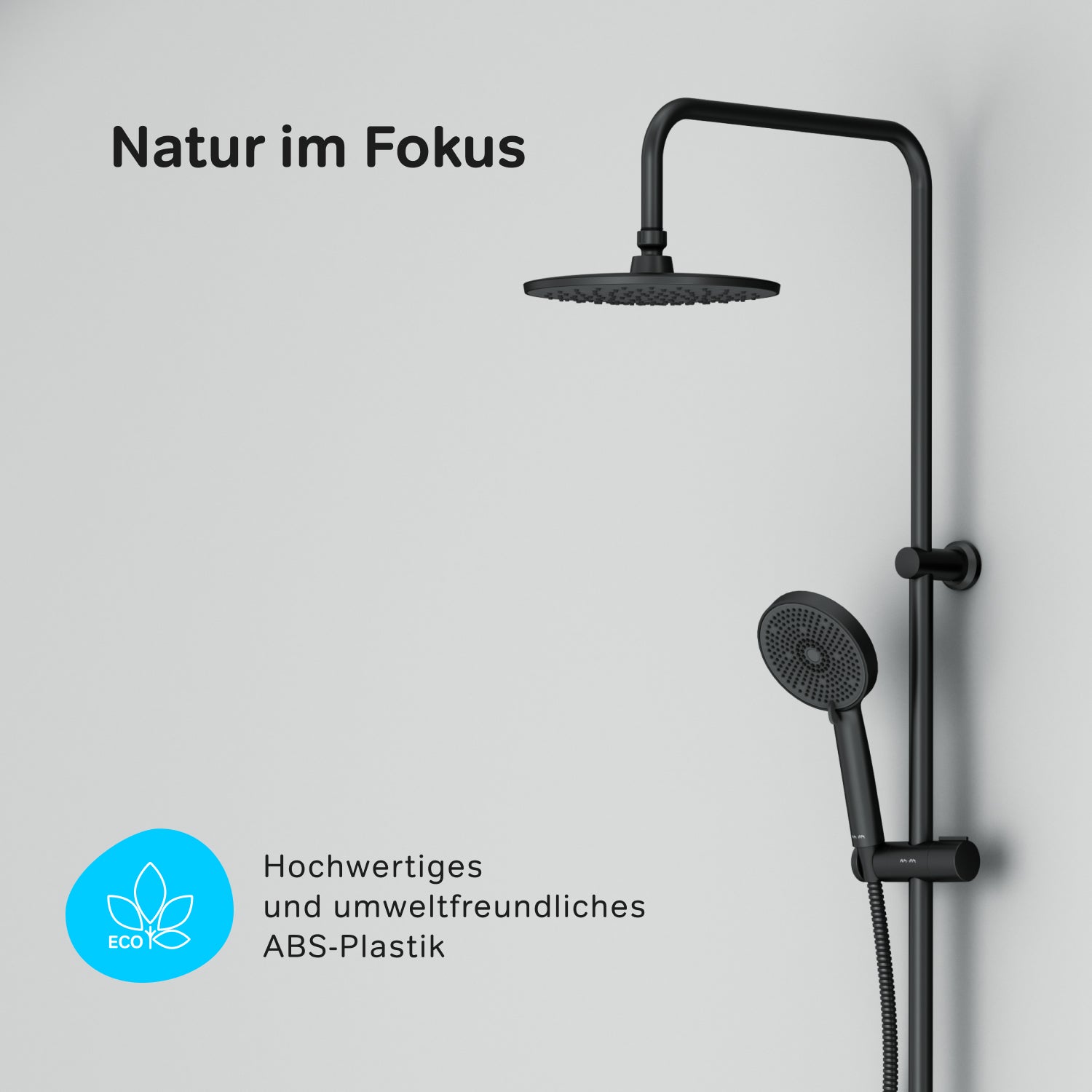 F078Y022 Duschsystem Play Regendusche set Duschsäule Schwarz