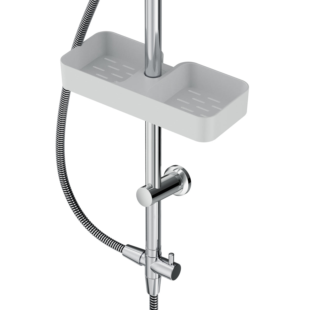Système de douche ludique avec douche à effet pluie et étagère de douche–F078Y203