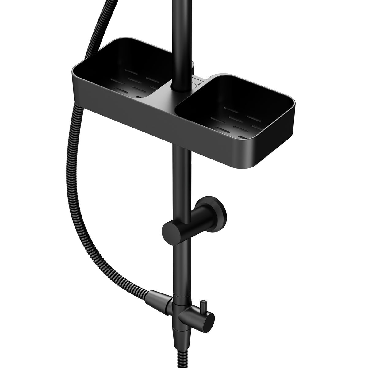 Duschsystem Play mit Regendusche und Duschablage, Schwarz – F078Y222