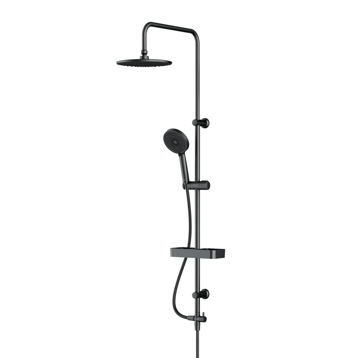 Duschsystem Play mit Regendusche und Duschablage, Schwarz – F078Y222