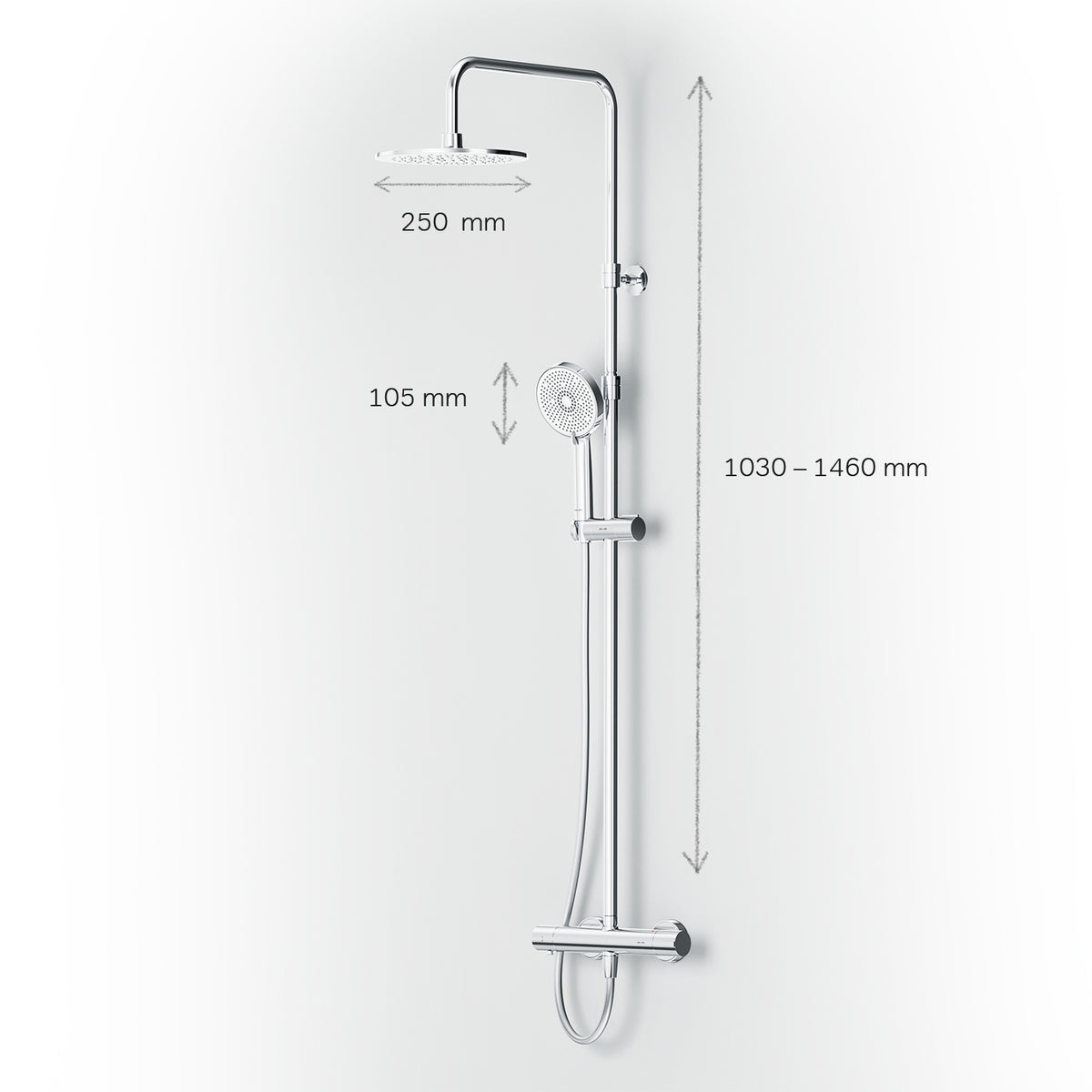 Système de douche Play avec thermostat et douche à effet pluie–F078Y400