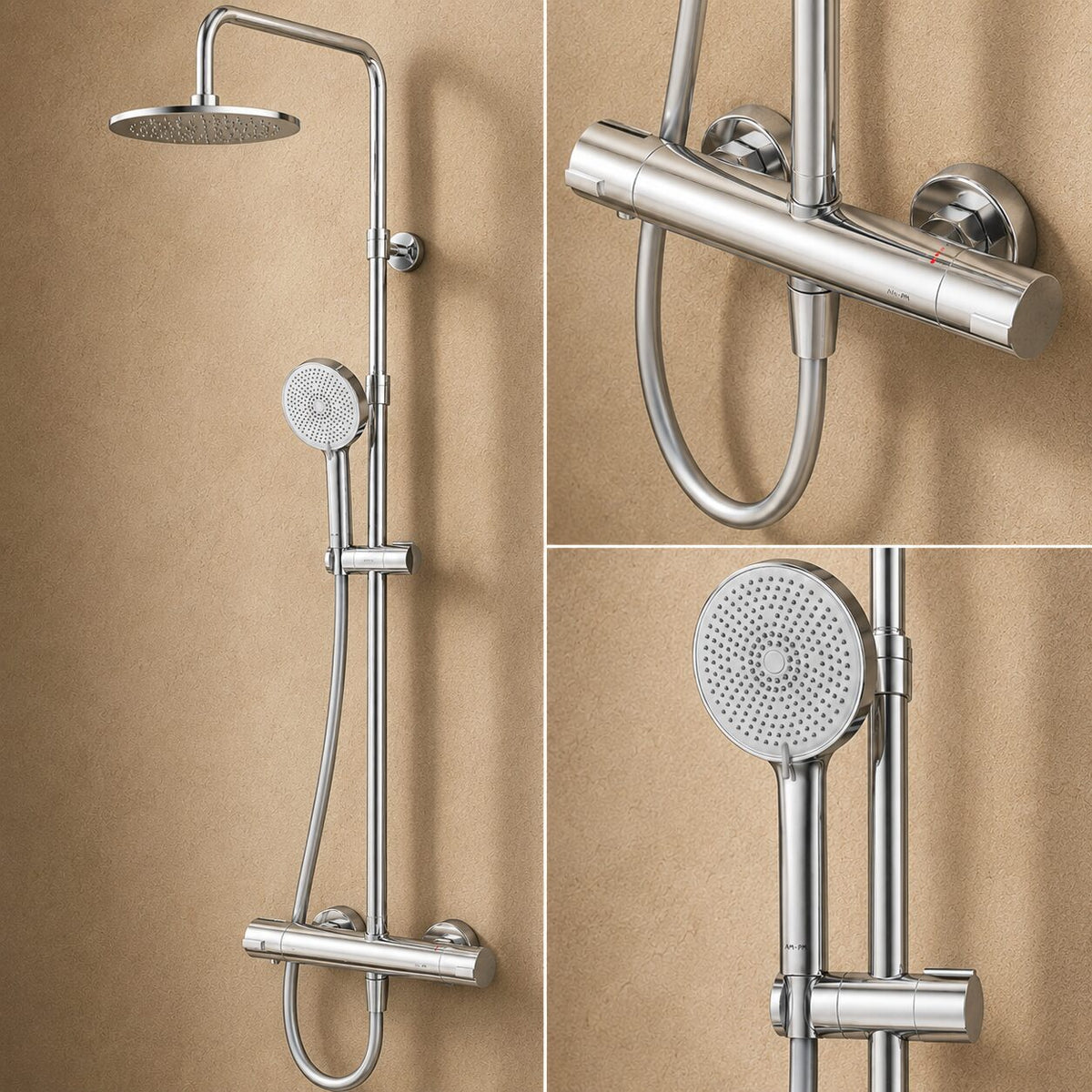 Duschsystem Play mit Thermostat und Regendusche – F078Y400