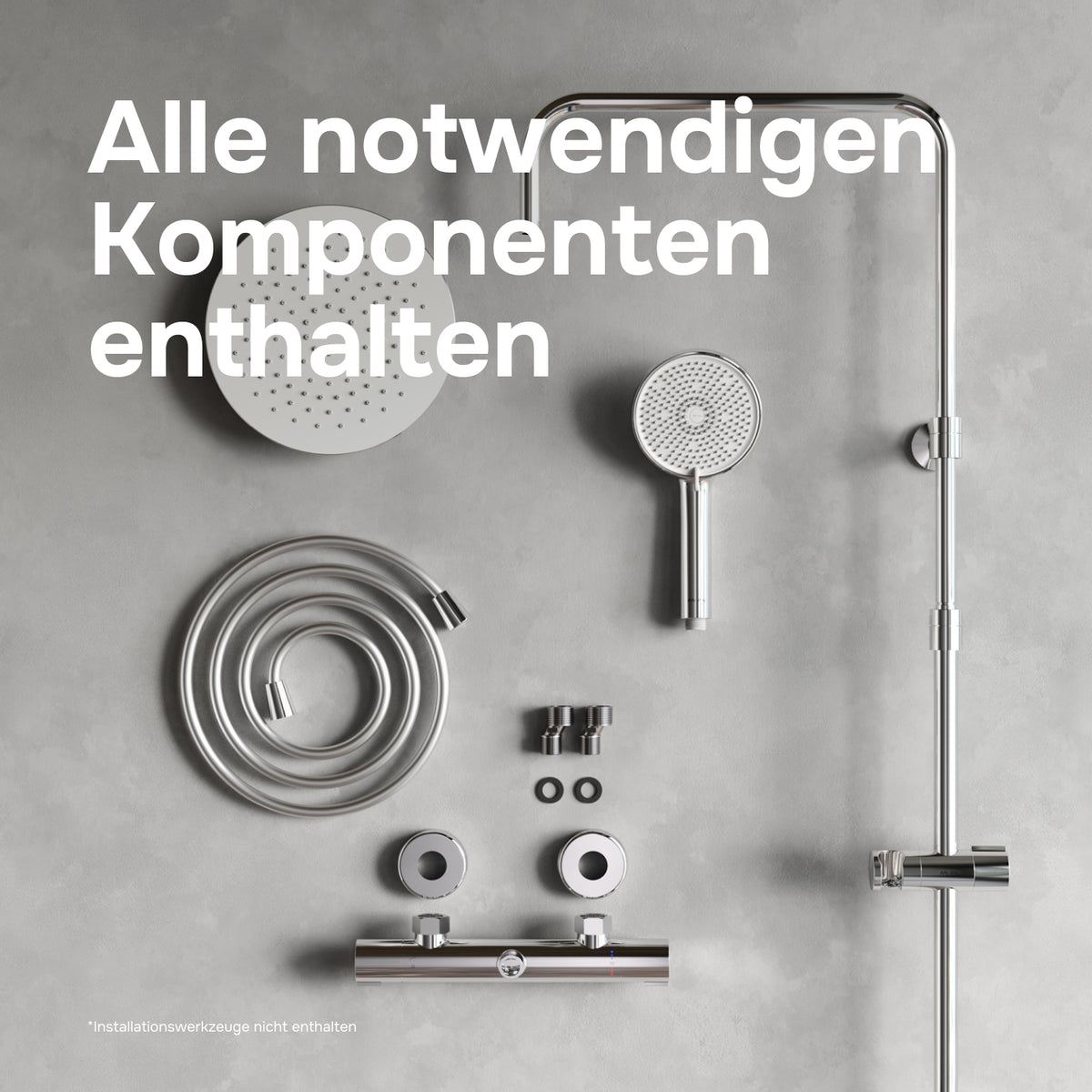 Duschsystem Play mit Thermostat und Regendusche – F078Y400