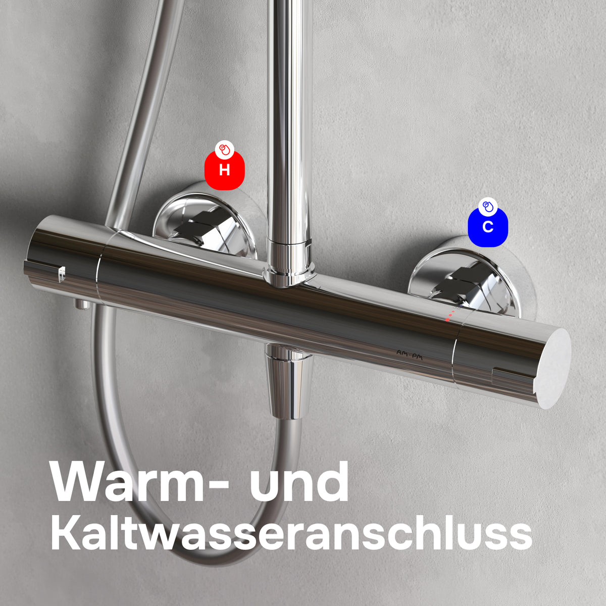 Duschsystem Play mit Thermostat und Regendusche – F078Y400