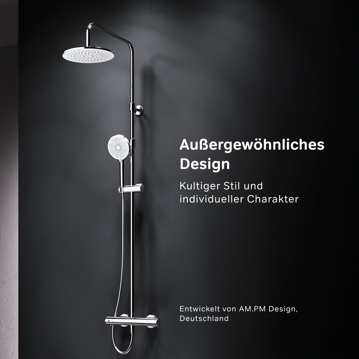 Système de douche Play avec thermostat et douche à effet pluie–F078Y400