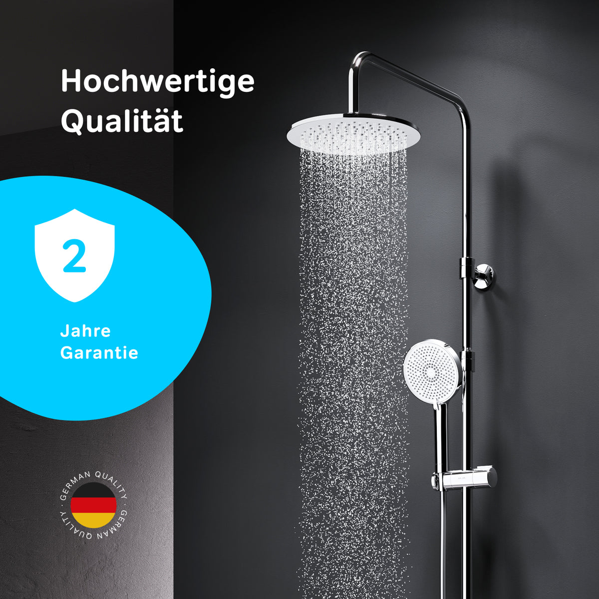 Système de douche Play avec thermostat et douche à effet pluie–F078Y400