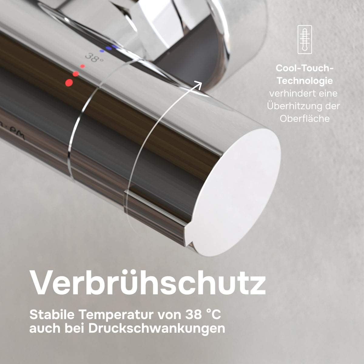 Duschsystem Play mit Thermostat und Regendusche – F078Y400