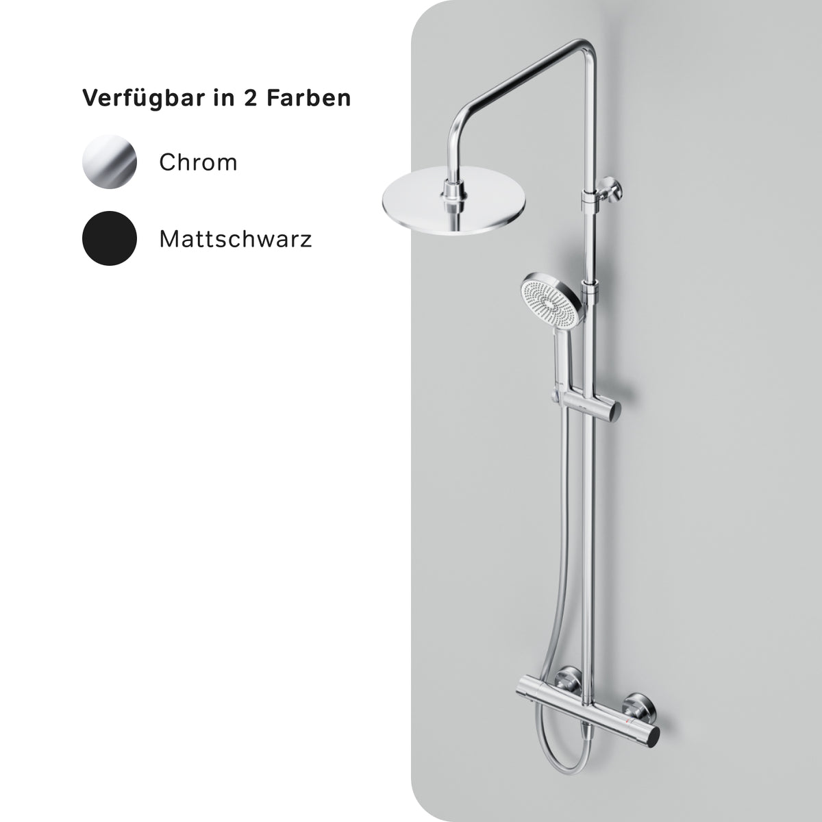 Système de douche Play avec thermostat et douche à effet pluie–F078Y400