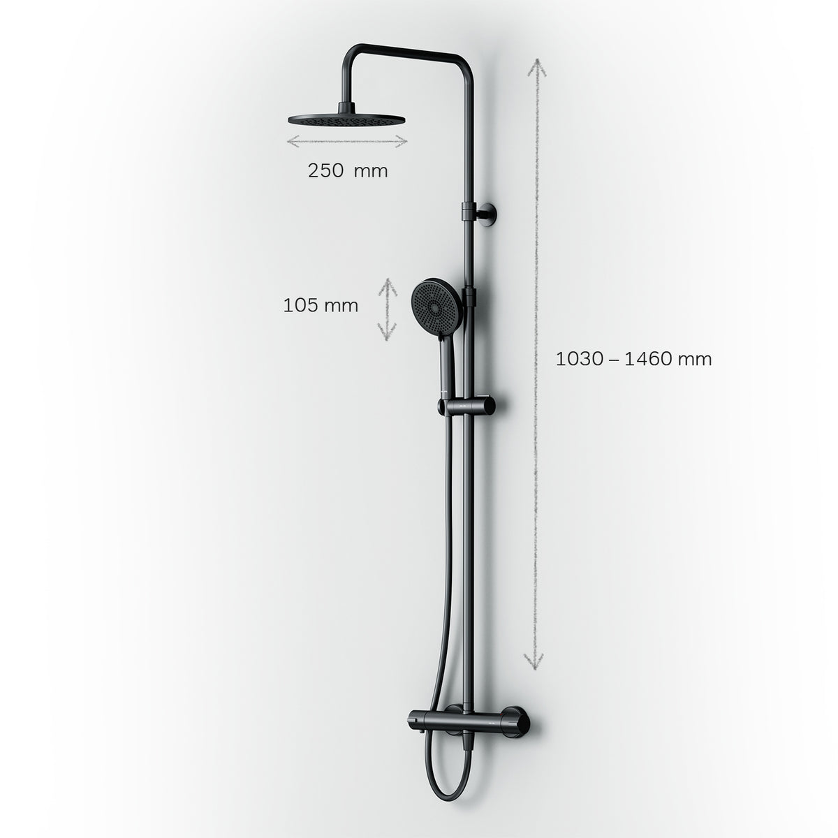 Système de douche Play avec thermostat et douche à effet pluie–F078Y422