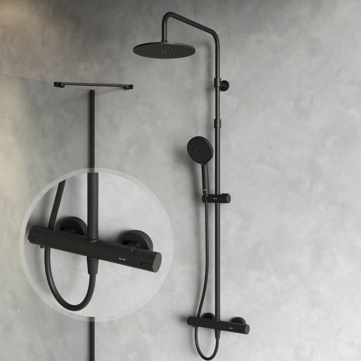 Duschsystem Play mit Thermostat und Regendusche – F078Y422