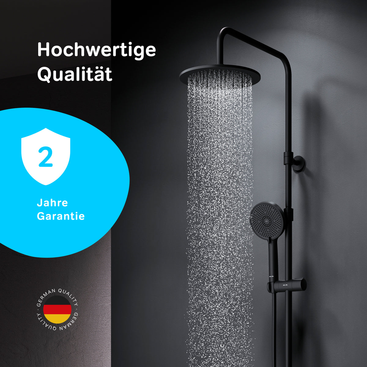 Système de douche Play avec thermostat et douche à effet pluie–F078Y422