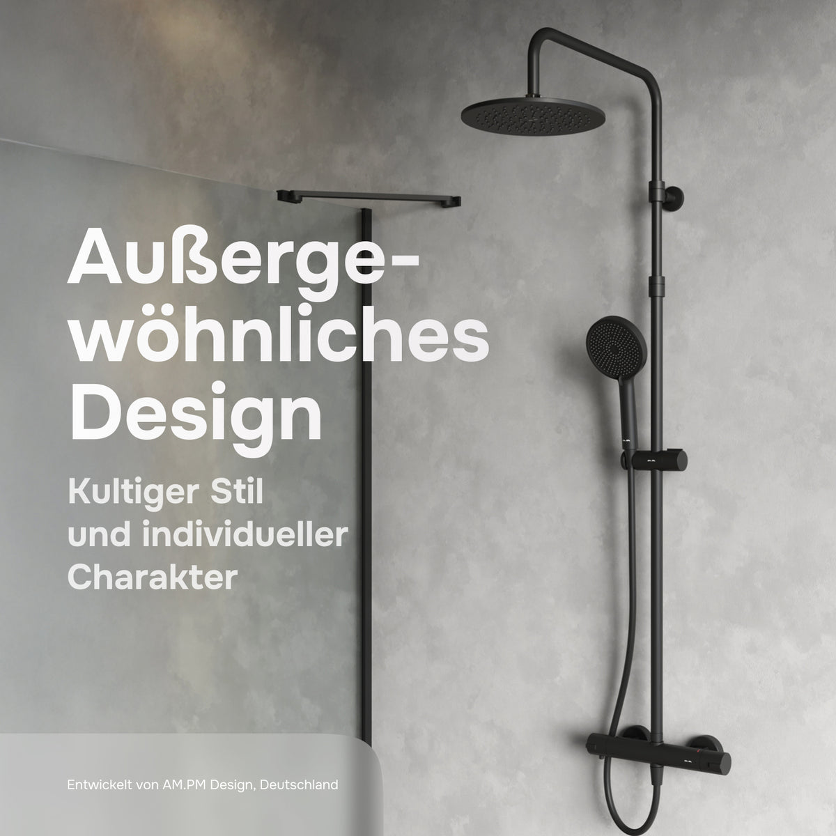 Duschsystem Play mit Thermostat und Regendusche – F078Y422