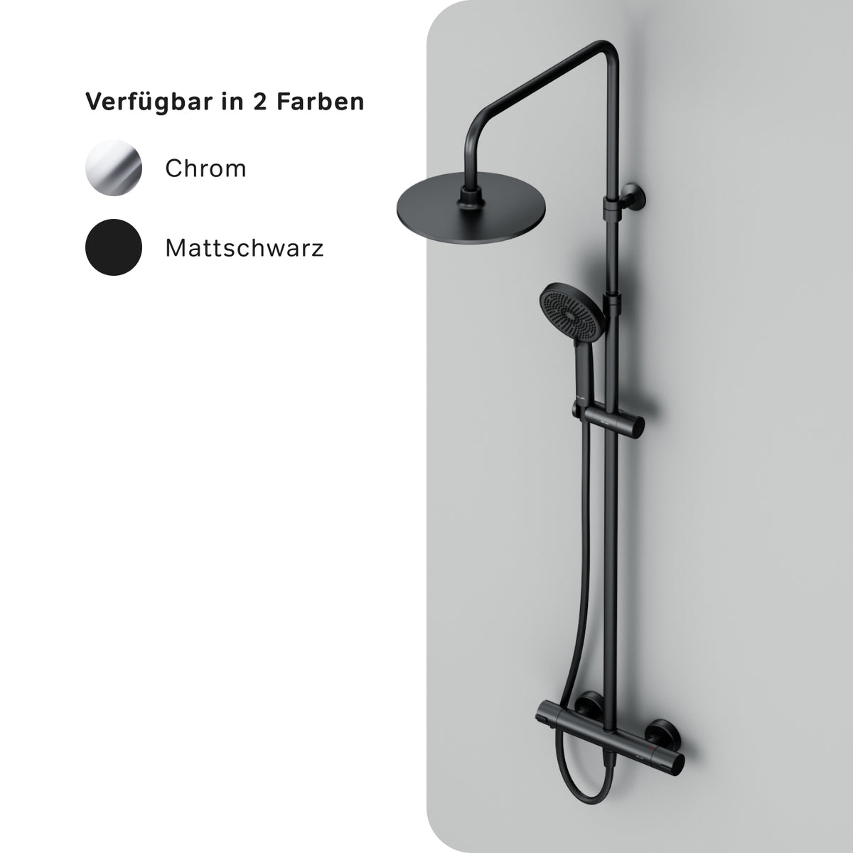 Système de douche Play avec thermostat et douche à effet pluie–F078Y422