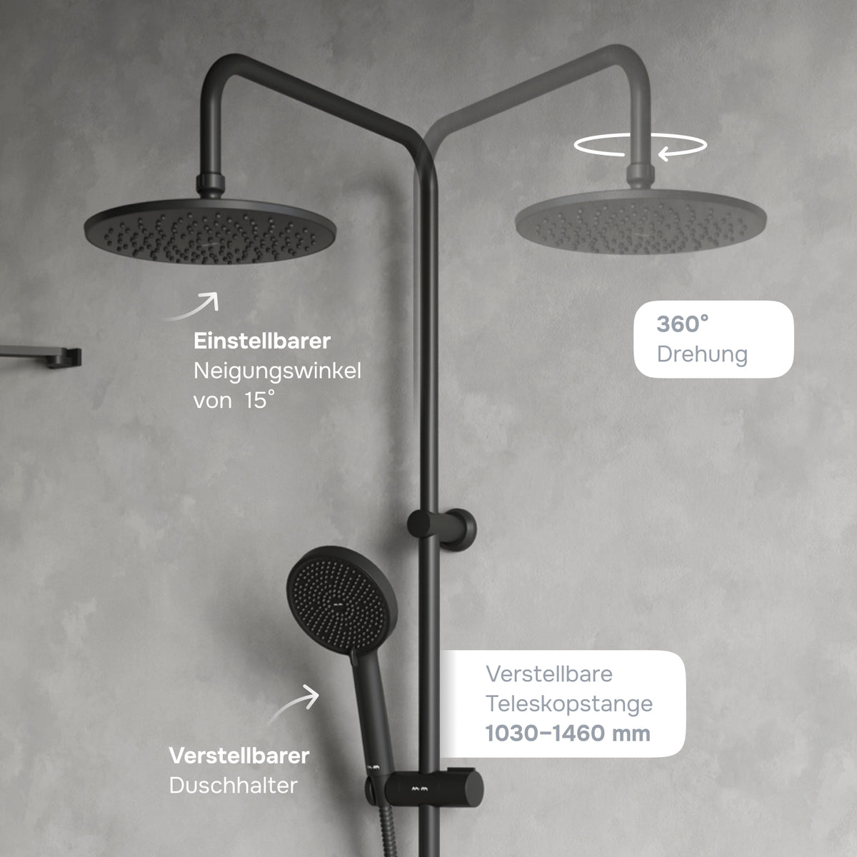 Duschsystem Play mit Thermostat und Regendusche – F078Y422
