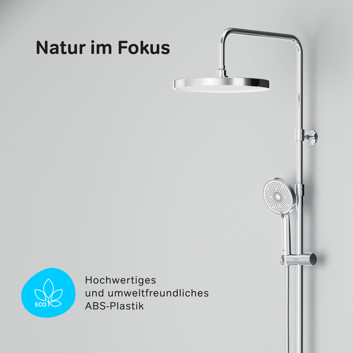 Système de douche Play avec thermostat et douche à effet pluie–F078Z400