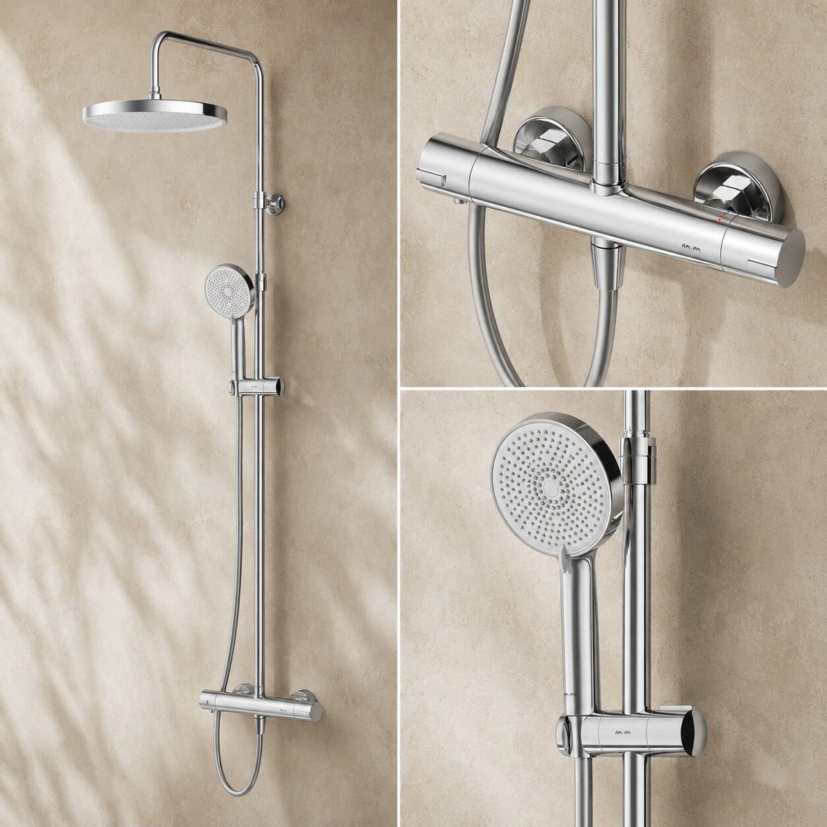 Duschsystem Play mit Thermostat und Regendusche – F078Z400