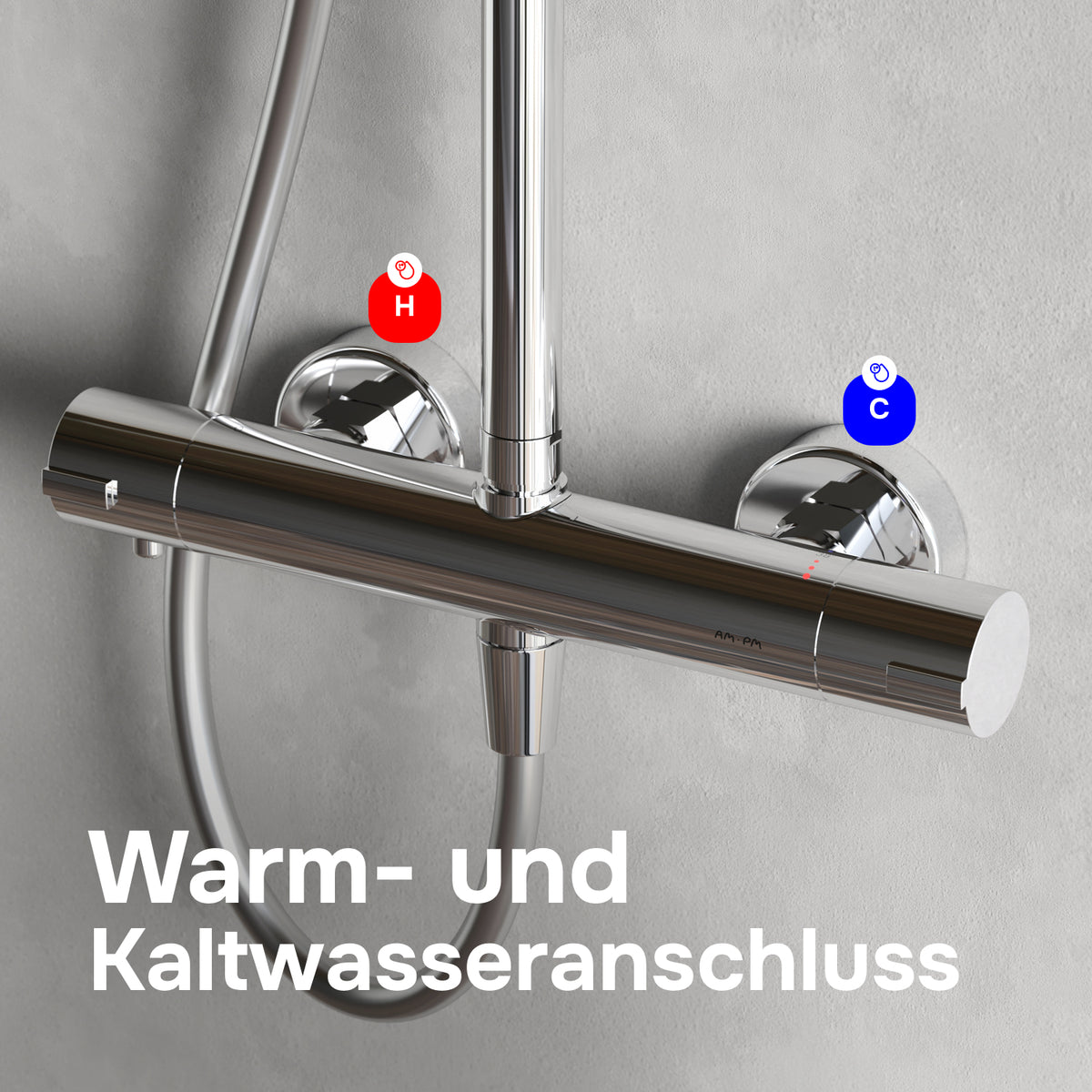 Duschsystem Play mit Thermostat und Regendusche – F078Z400
