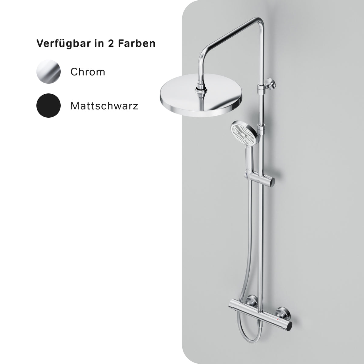 Système de douche Play avec thermostat et douche à effet pluie–F078Z400