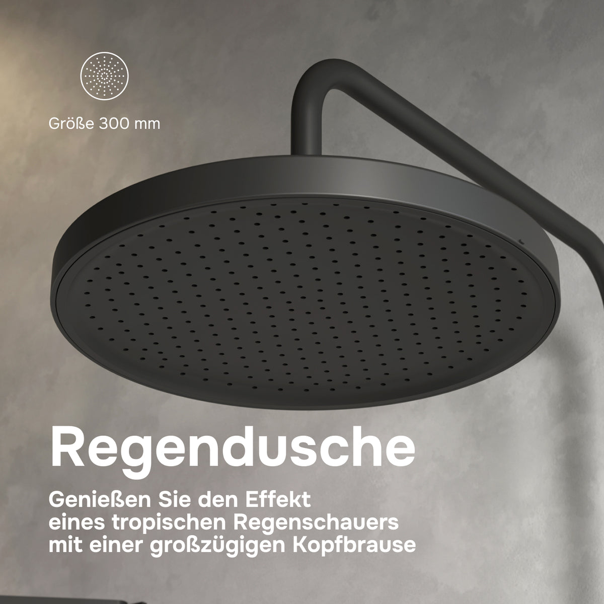 Duschsystem Play mit Thermostat und Regendusche, Schwarz – F078Z422