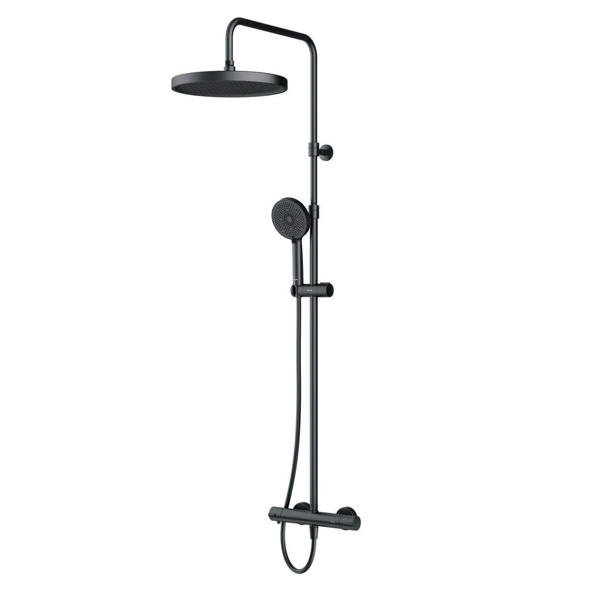 Système de douche Play avec thermostat et pommeau de douche effet pluie, noir–F078Z422