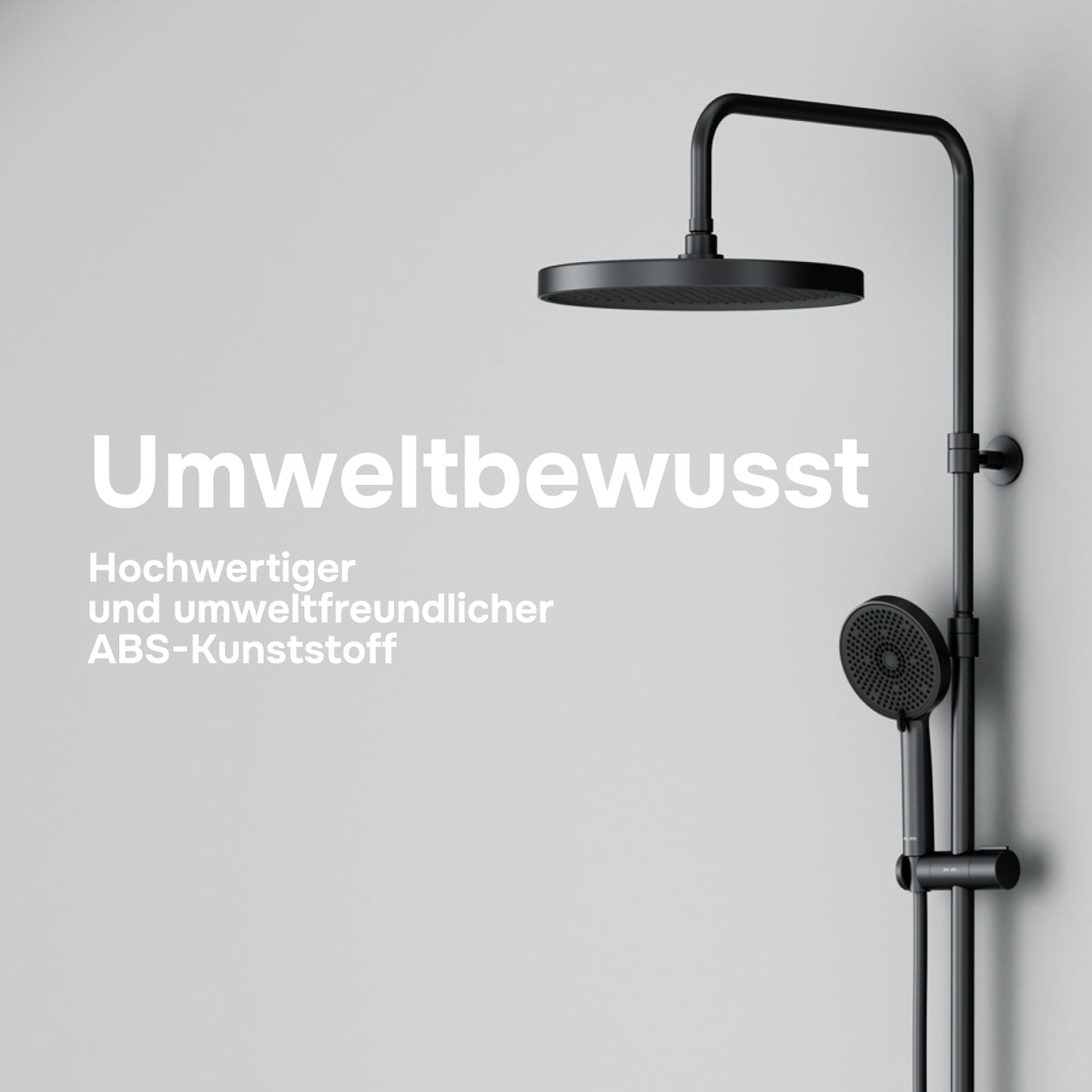 Duschsystem Play mit Thermostat und Regendusche, Schwarz – F078Z422