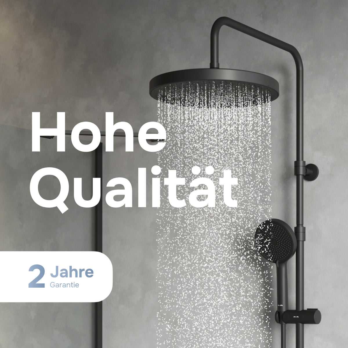 Duschsystem Play mit Thermostat und Regendusche, Schwarz – F078Z422