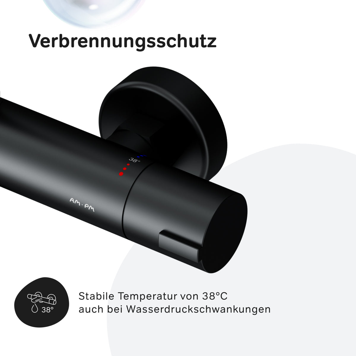 Système de douche Play avec thermostat et pommeau de douche effet pluie, noir–F078Z422
