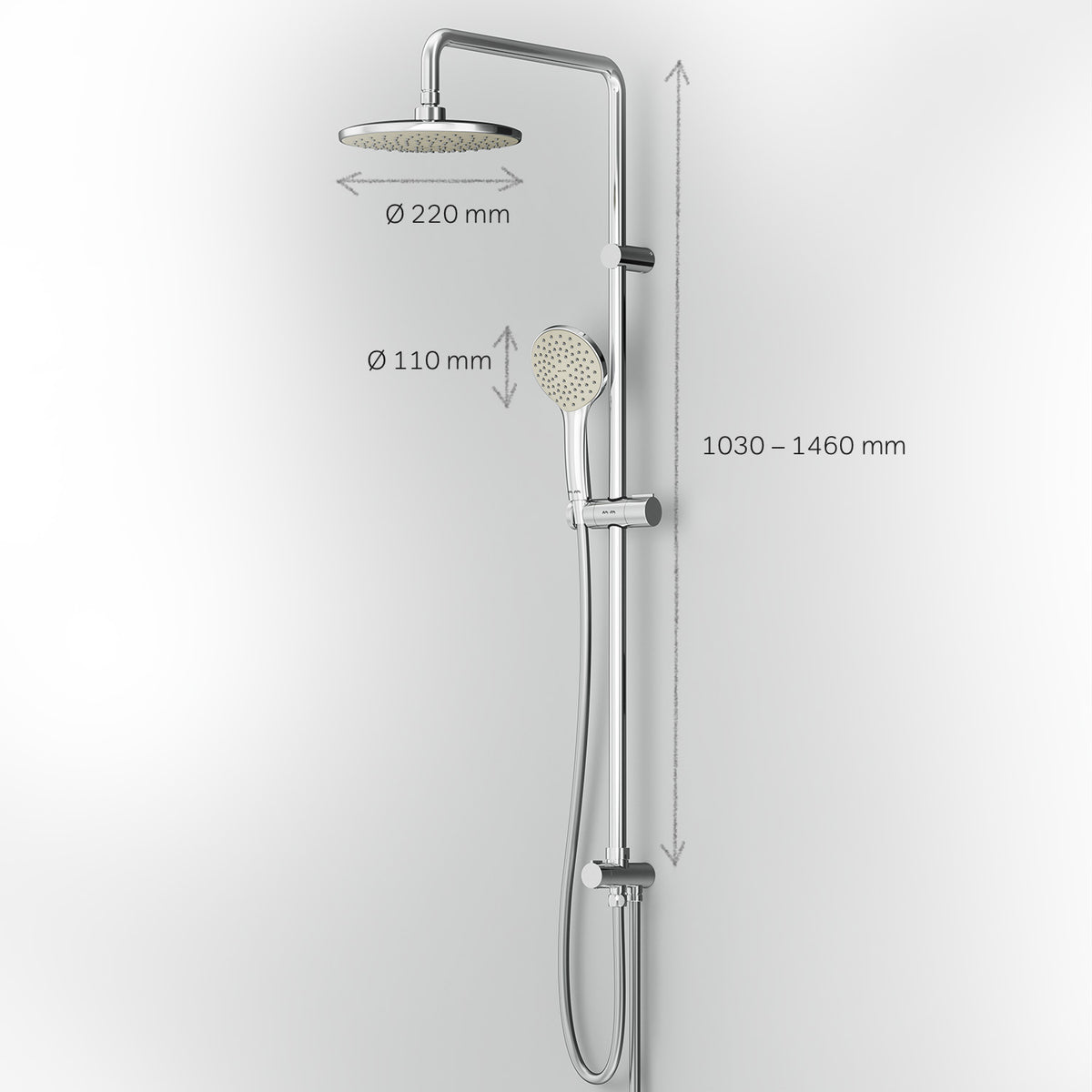 F0790000 Duschsystem Gem Regendusche set Duschsäule ampm-store.de