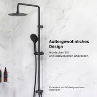 F0790022 Duschsystem Gem Regendusche set Duschsäule, Schwarz ampm-store.de