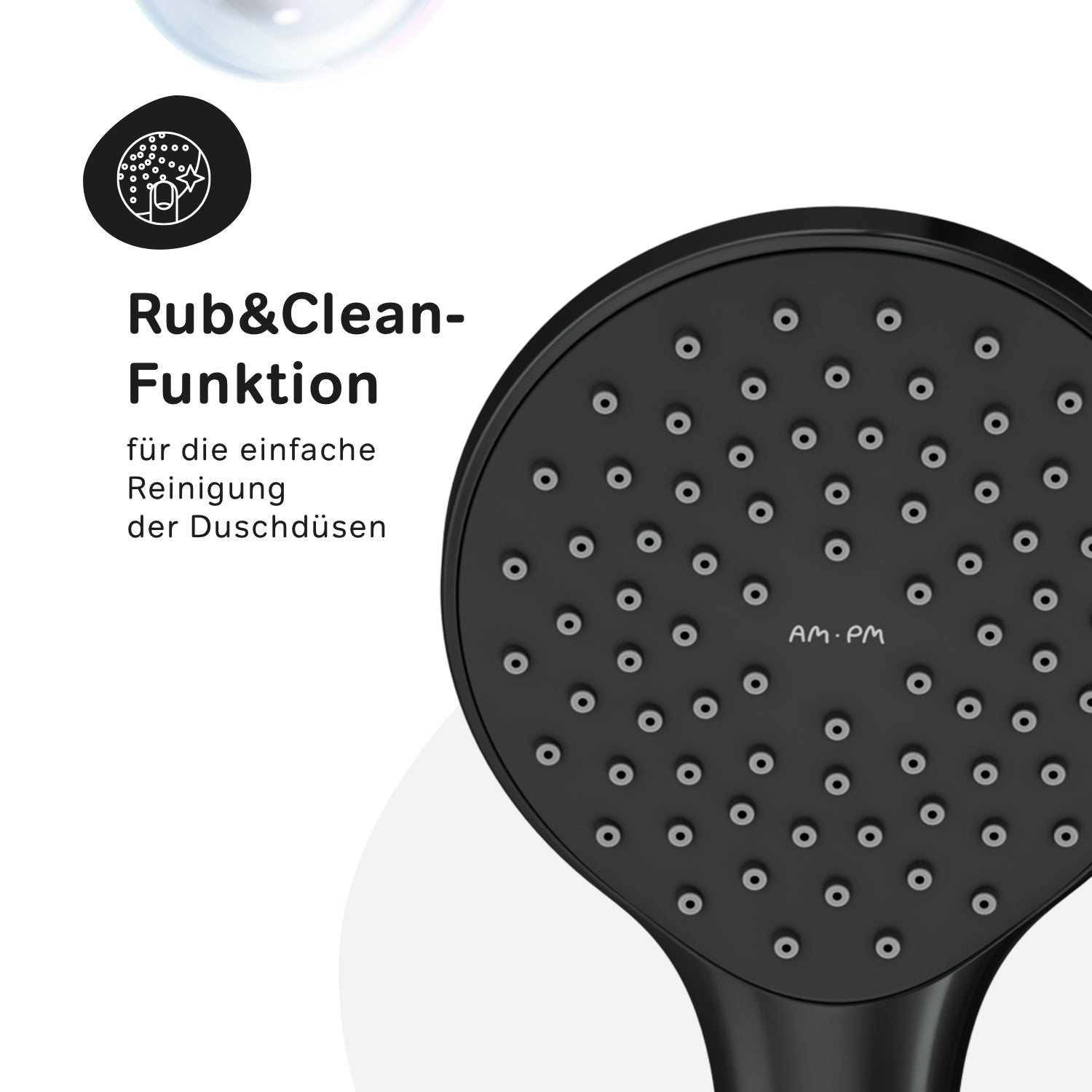 F0790022 Duschsystem Gem Regendusche set Duschsäule, Schwarz ampm-store.de