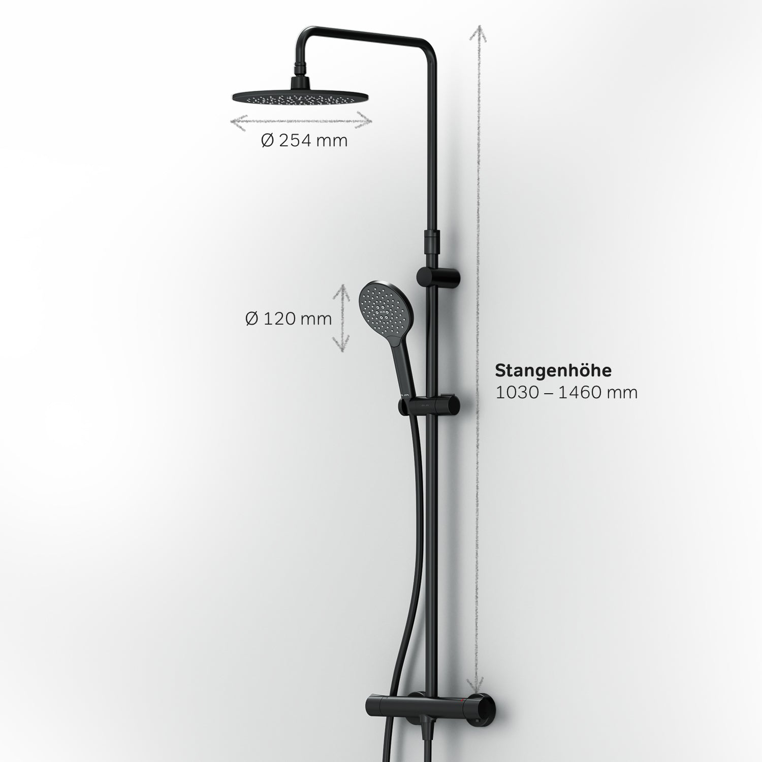 F07LA422 Like ShowerSpot mit Thermostat Duscharmatur schwarz | Online Store von AM.PM