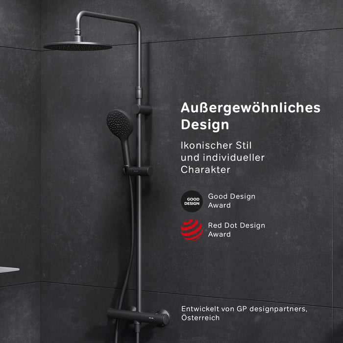 F07LA422 Like ShowerSpot mit Thermostat Duscharmatur schwarz | Online Store von AM.PM