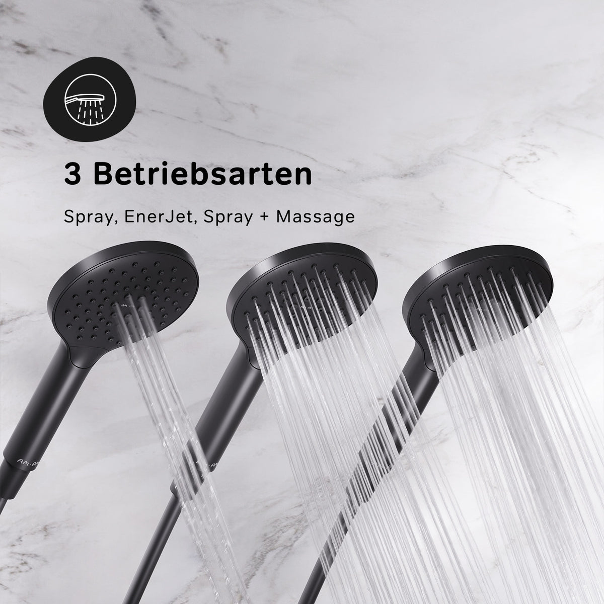 F07LA422 Duschsystem mit Thermostat Duscharmatur Like Regendusche set Duschsäule, Schwarz ampm-store.de