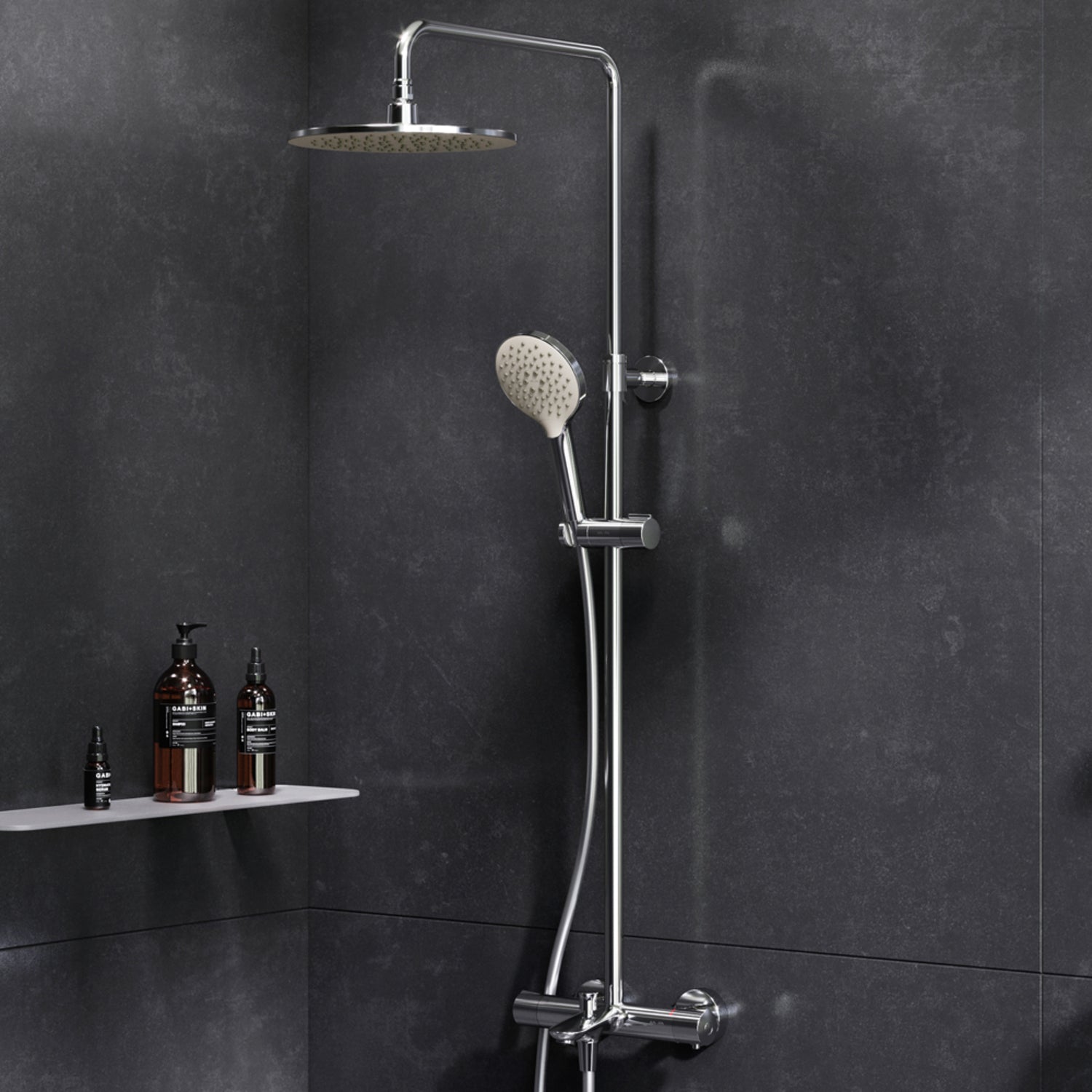 F07LA500 Like ShowerSpot mit Thermostat Armatur und Wanneneinlauf | ampm-store.de