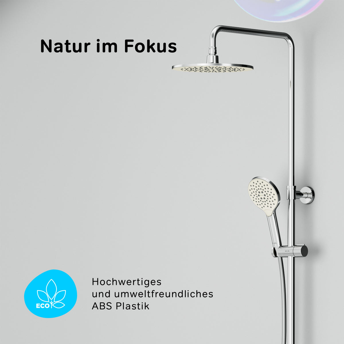 F07LA500 Duschsystem mit Thermostat Armatur und Wanneneinlauf Like Regendusche set Duschsäule ampm-store.de