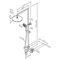F07LA522 Duschsystem mit Thermostat Armatur und Wanneneinlauf Like Regendusche set Duschsäule, Schwarz ampm-store.de