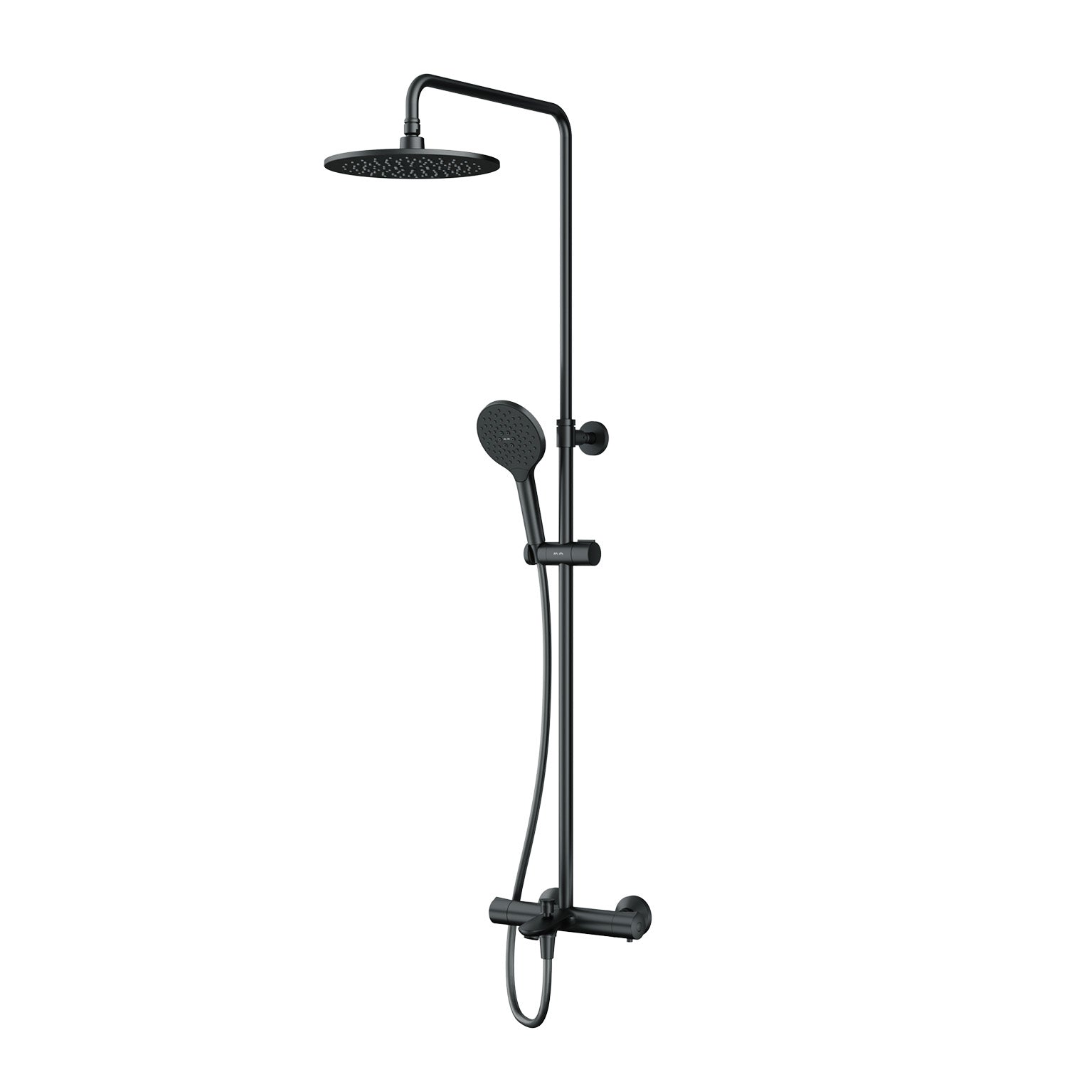 F07LA522 Duschsystem mit Thermostat Armatur und Wanneneinlauf Like Regendusche set Duschsäule, Schwarz ampm-store.de