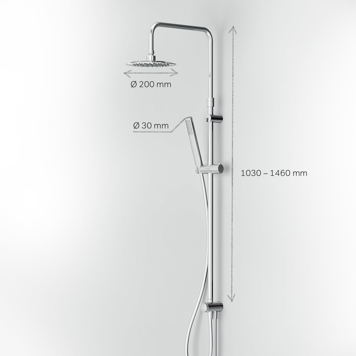 F07PA000 Duschsystem Spike Regendusche set Duschsäule ampm-store.de